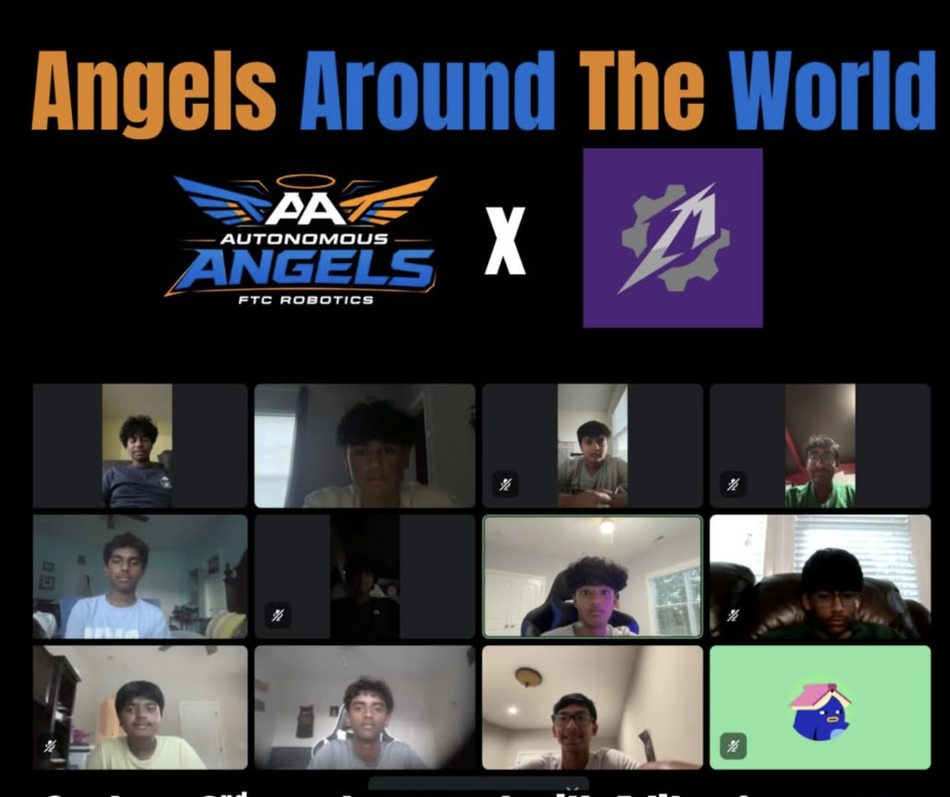 Autonomous Angels meeting graphic cropped to show the team logos and video call